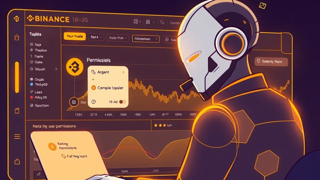 Hình minh họa giao diện AI agent truy cập giao dịch Binance với cài đặt quyền
