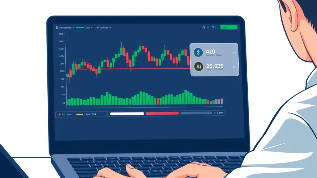 Hình minh họa trader crypto sử dụng tính năng trợ lý AI tích hợp trong biểu đồ trên Kraken Pro