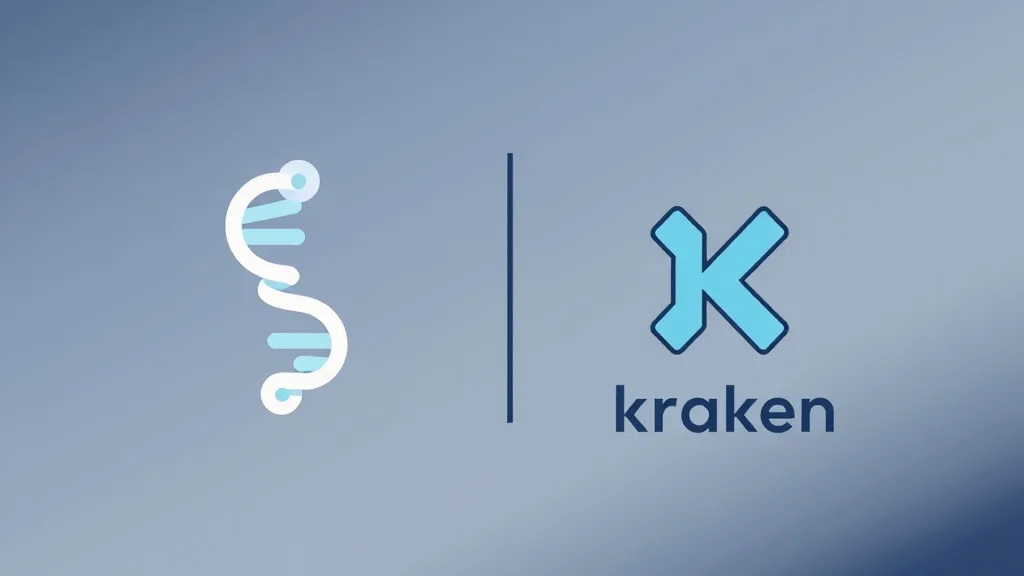 Hình minh họa logo token DNA của NeoSoul và logo Kraken trên nền gradient nhẹ