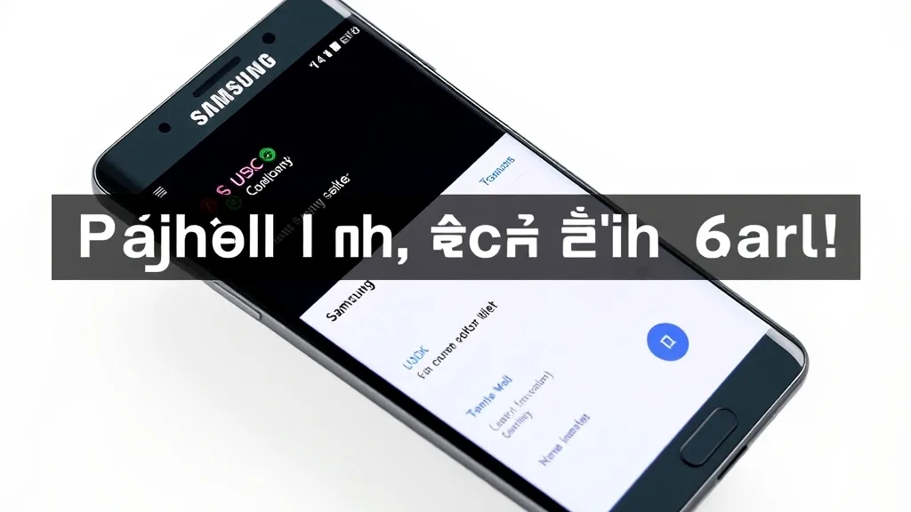 Samsung Galaxy hiển thị ứng dụng Samsung Wallet với giao diện chuyển USDC trên mạng Solana
